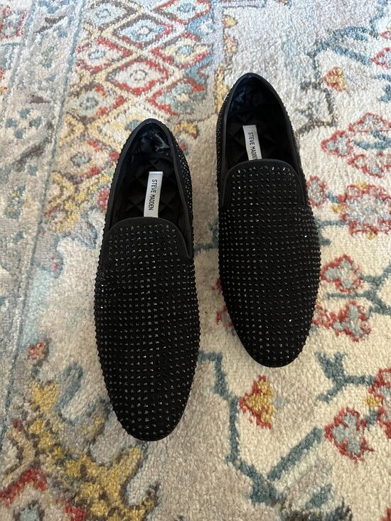 Steve Madden Black Men\'s Caviarr Rhinestone Loafers Studded 13 main image 8